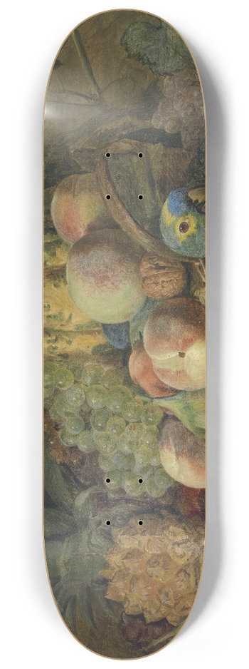 Ferdinand Georg Waldmller - Frchtestillleben mit Papagei 8.25 inch art skate deck
