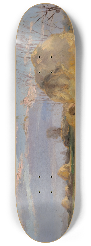 Ferdinand Katona - Autumn Landscape with Trees 8.25 inch art skate deck