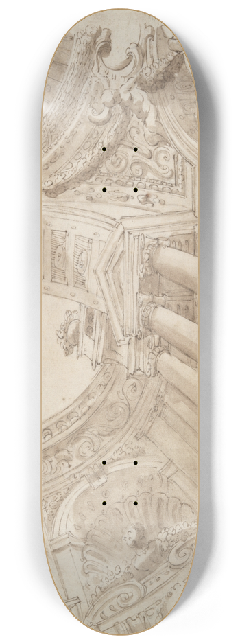 Ferdinando Galli Bibiena - ArchitecturalStudy 8.25 inch art skate deck