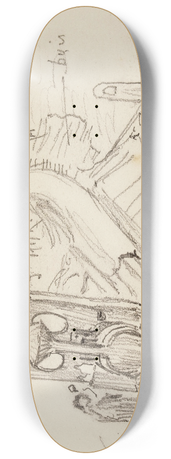 Fernand Cormon - Train sur les quais 8.25 inch art skate deck