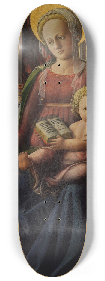 Filippo Lippi - Madonna and Child Enthroned with Two Angels 8.25 inch art skate deck