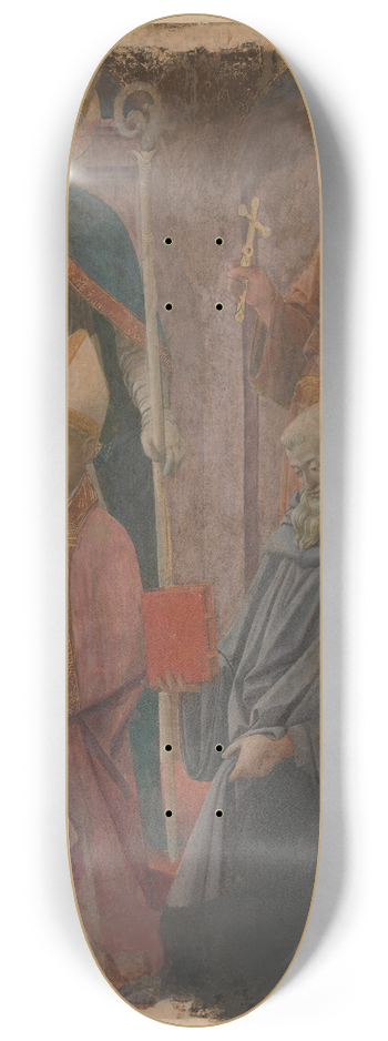 Filippo Lippi - Saints Augustine and Francis, a Bishop Saint, and Saint Benedict 8.25 inch art skate deck