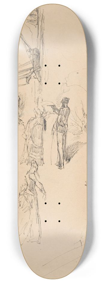 Flicien Rops - Figure study 8.25 inch art skate deck