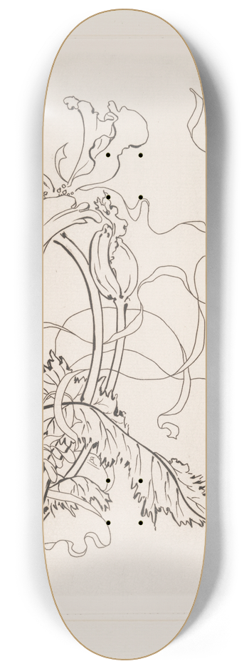 Flix Bracquemond - Assiette (coquelicot). 8.25 inch art skate deck