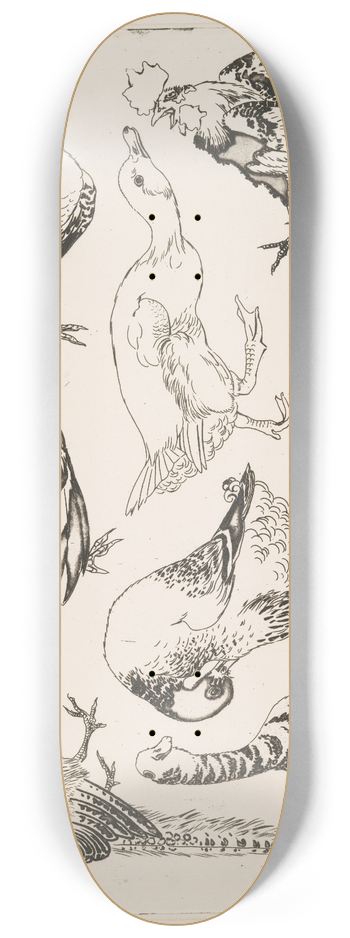 Flix Bracquemond - Coqs et canards 8.25 inch art skate deck