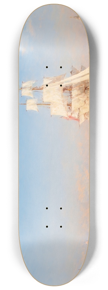 Flix Ziem - Venice; a Sailing Ship 8.25 inch art skate deck