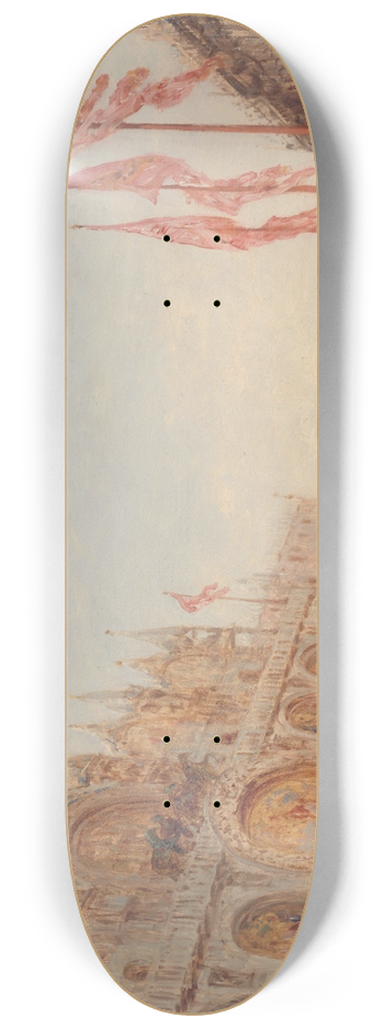 Flix Ziem - Venise, Procession De La Saint-Georges 8.25 inch art skate deck