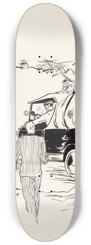 F. Ockerse - Man loopt richting een auto 8.25 inch art skate deck