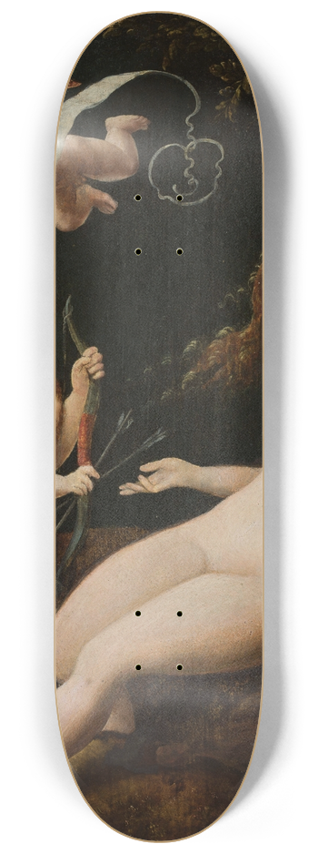 Follower of Lucas van Leyden - Venus with a cupid 8.25 inch art skate deck