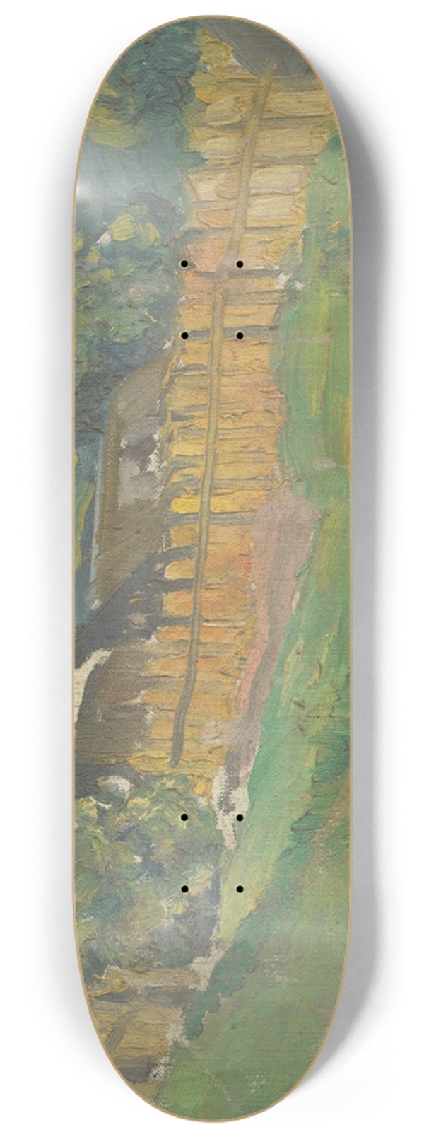 Frida Konstantin - Study of a Landscape with a House 8.25 inch art skate deck
