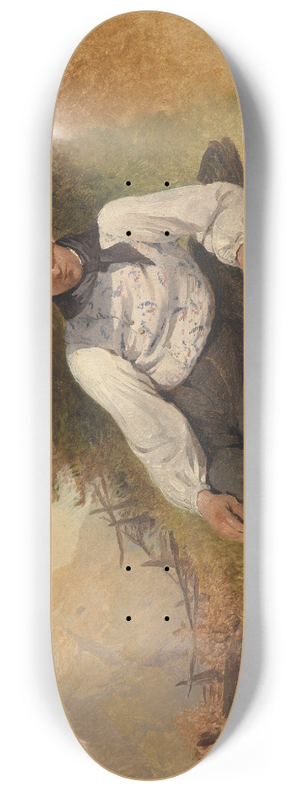 Friedrich August Matthias Gauermann - Bauernbursche 8.25 inch art skate deck