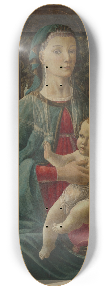 Francesco Botticini - Virgin and Child with Two Angels 8.25 inch art skate deck