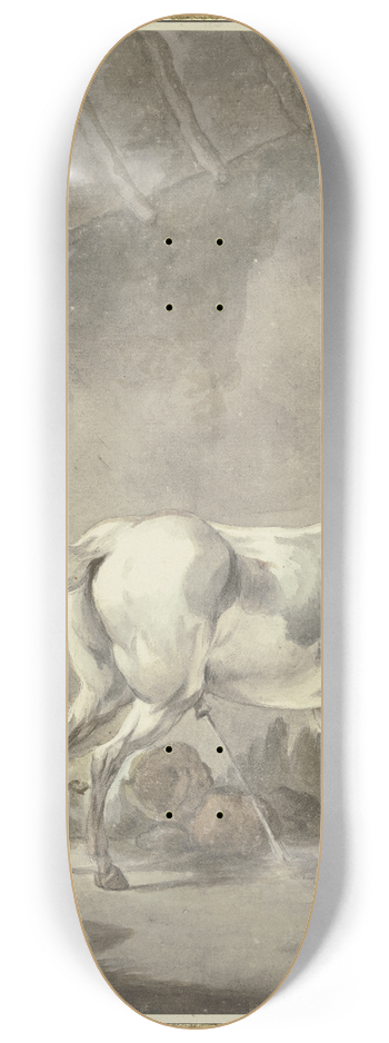 Francesco Giuseppe Casanova - Ein stallender Schimmel mit einem Bauern, der einen Sattel aufhngt 8.25 inch art skate deck