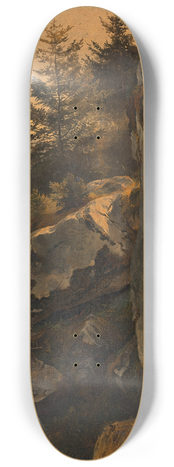 Friedrich August Matthias Gauermann - Landschaft mit Felswand (Drre Wand) 8.25 inch art skate deck