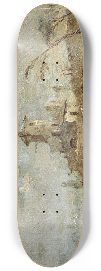 Francesco Guardi - Caprice rustique, avec tour au bord de leau 8.25 inch art skate deck