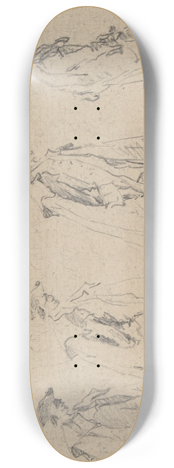 Francesco Guardi - Figure Studies 8.25 inch art skate deck