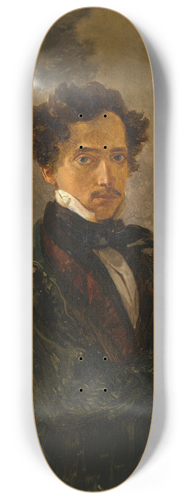 Friedrich August Matthias Gauermann - Selbstbildnis Friedrich August Gauermann 8.25 inch art skate deck