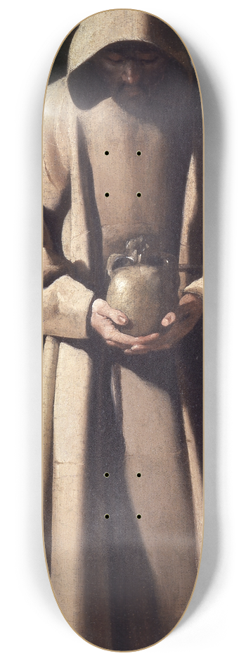 Francisco de Zurbarn - St. Francis Contemplating a Skull 8.25 inch art skate deck