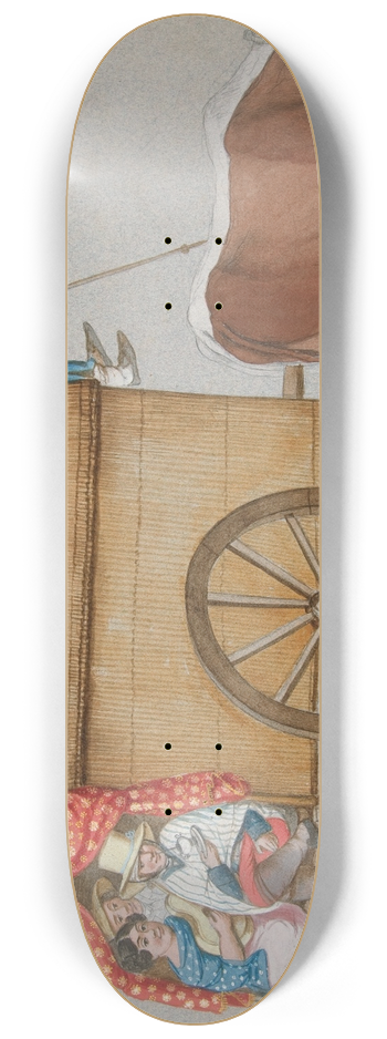 Francisco Fierro - Prarie Schooner Drawn by two oxen 8.25 inch art skate deck