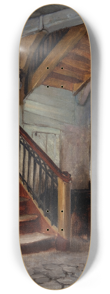 Francis Davis Millet - Room Interior with Winding Staircase 8.25 inch art skate deck