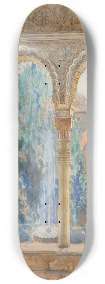 Francis Luis Mora - View of a courtyard 8.25 inch art skate deck