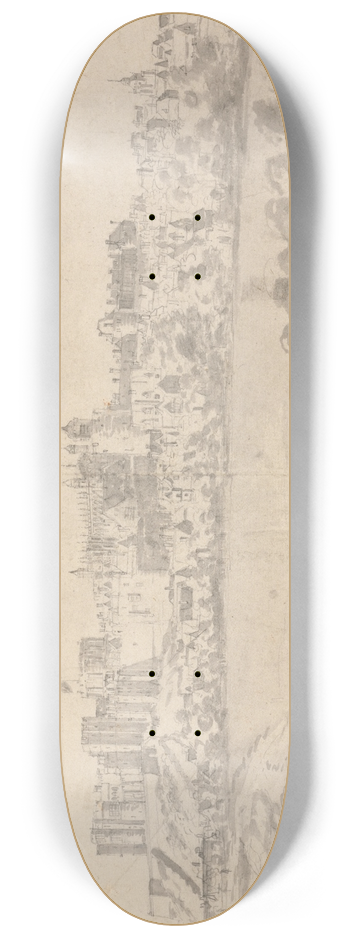 Francis Place - View of Windsor Castle 8.25 inch art skate deck