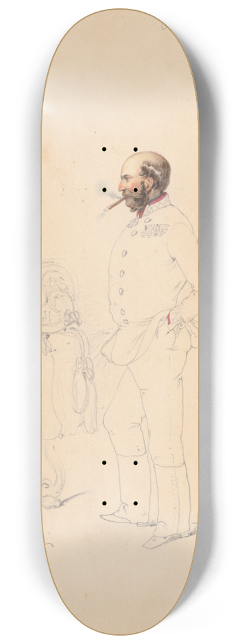 Friedrich Carl von Scheidlin - Man with a Cigar 8.25 inch art skate deck