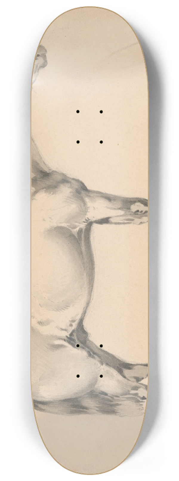 Friedrich Carl von Scheidlin - Study of a Horse I. 8.25 inch art skate deck