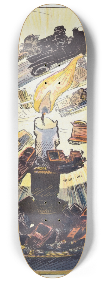 Frank Arthur Nankivell - The moths and the flame 8.25 inch art skate deck