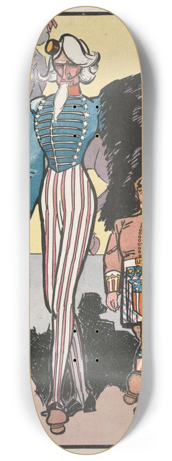 Frank Arthur Nankivell - Uncle Sams boys, anglicized 8.25 inch art skate deck