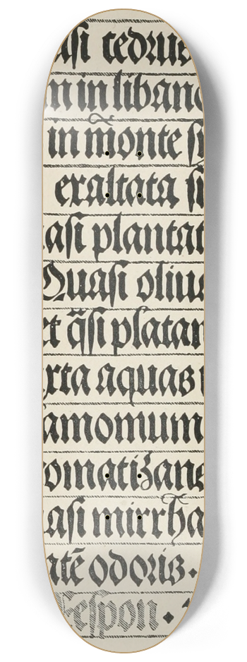 Frank Chouteau Brown - German Blackletter page 8.25 inch art skate deck