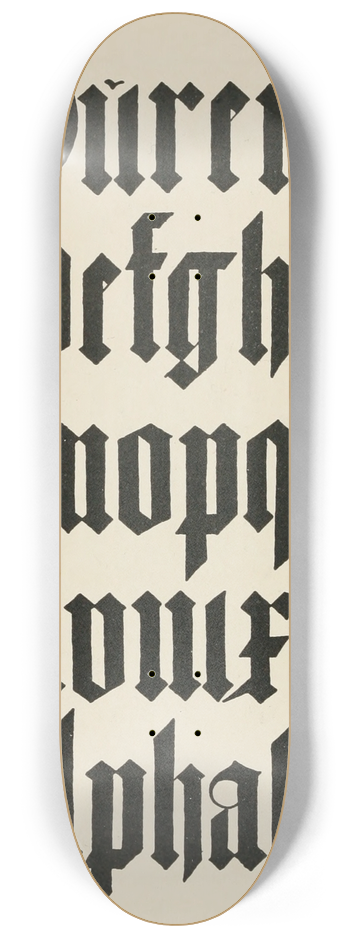 Frank Chouteau Brown - German Blackletters 3 8.25 inch art skate deck
