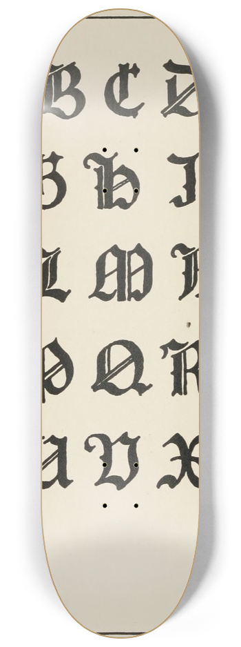 Frank Chouteau Brown - German Gothic Capitals 8.25 inch art skate deck