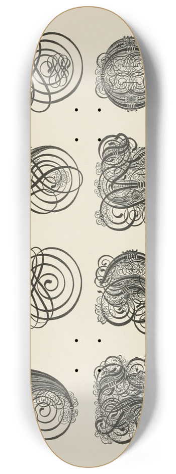 Frank Chouteau Brown - German Gothic Initials 2 8.25 inch art skate deck