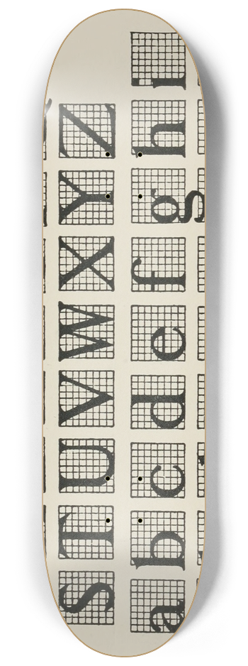 Frank Chouteau Brown - Modern American Capitals and Small Letters 8.25 inch art skate deck