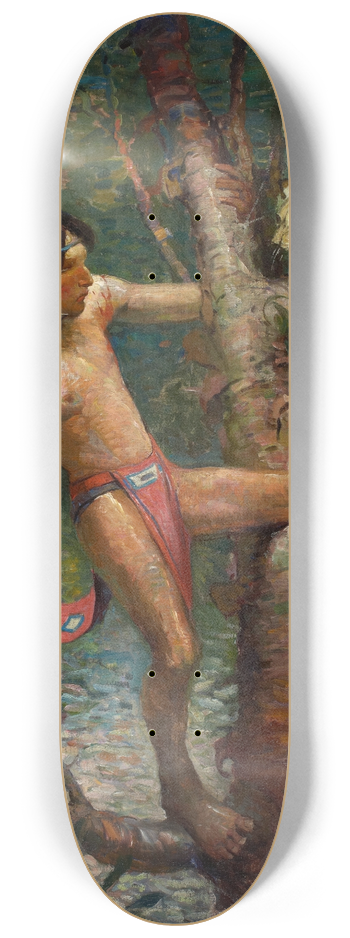 Frank Earle Schoonover - Ahuitzotl and the Ocelot 8.25 inch art skate deck