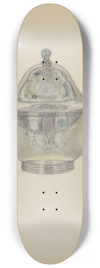 Frank Fumagalli - Silver Sugar Bowl with Cover 8.25 inch art skate deck