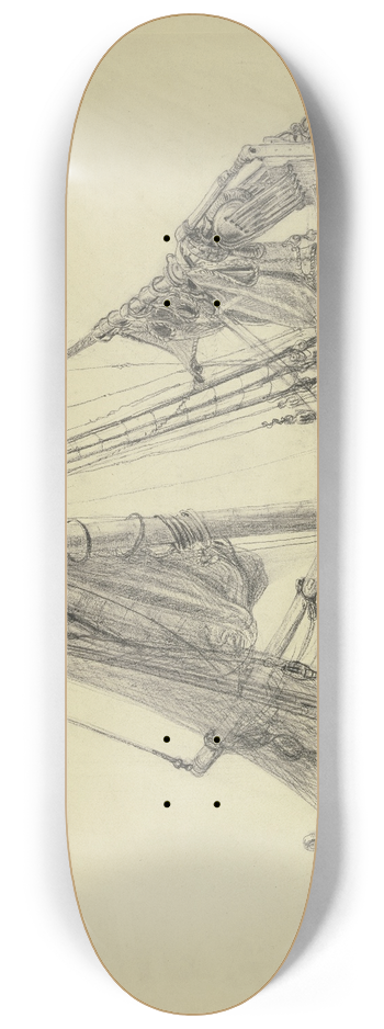 Friedrich Ernst Morgenstern - Fishing boat 8.25 inch art skate deck