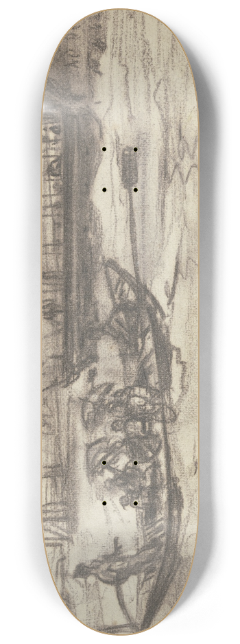 Friedrich Ernst Morgenstern - Steamer and boat 8.25 inch art skate deck