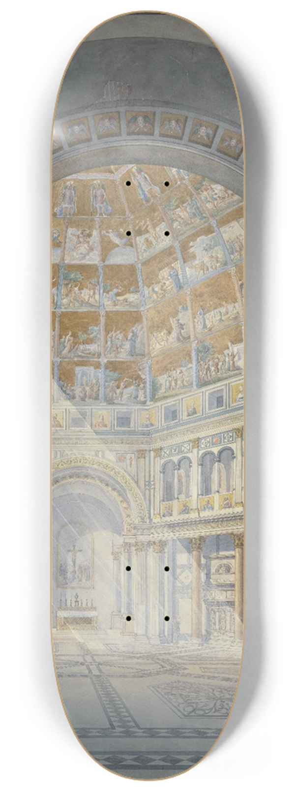 Friedrich Eugen Peipers - Das Innere des Baptisteriums S. Giovanni in Florenz 8.25 inch art skate deck