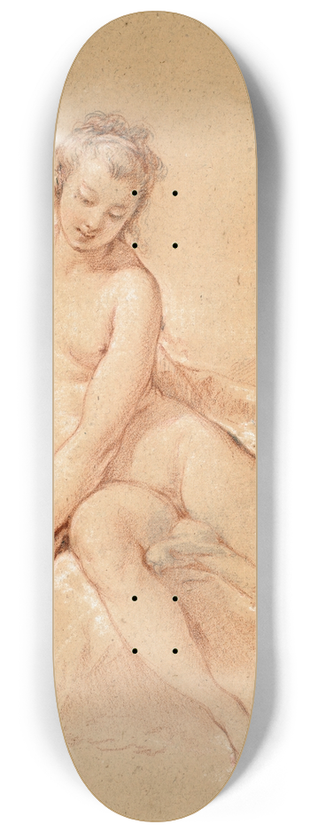 Franois Boucher - A seated female nude 8.25 inch art skate deck