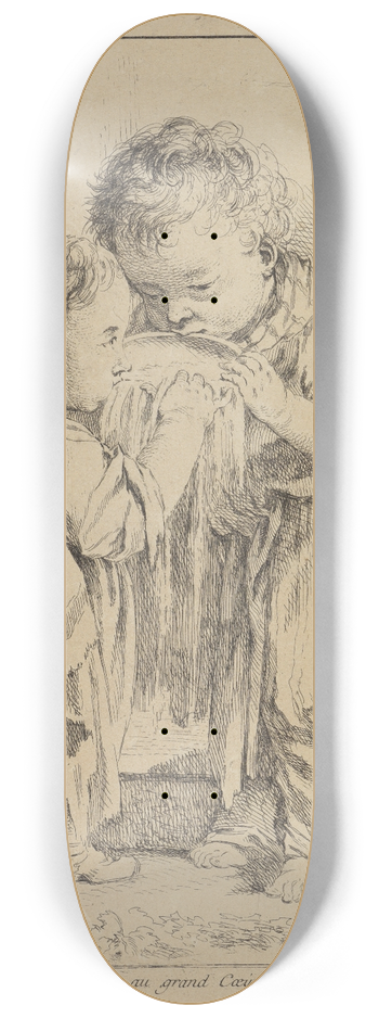 Franois Boucher - Les petits buveurs de lait 8.25 inch art skate deck