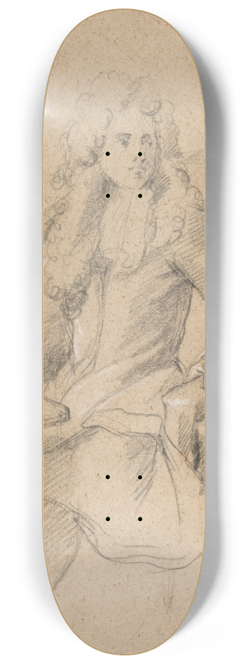Franois de Troy - Gentleman Seated at a Table 8.25 inch art skate deck