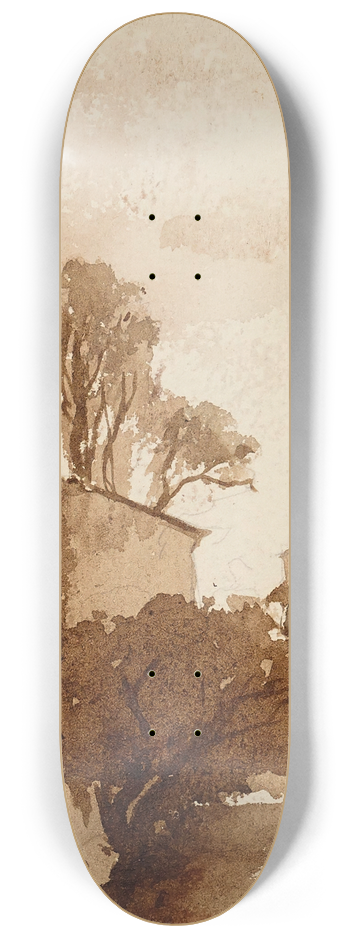 Franois-Marius Granet - Paysage avec un clocher 8.25 inch art skate deck