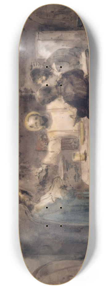 Franois-Marius Granet - Un repas dans une crypte 8.25 inch art skate deck