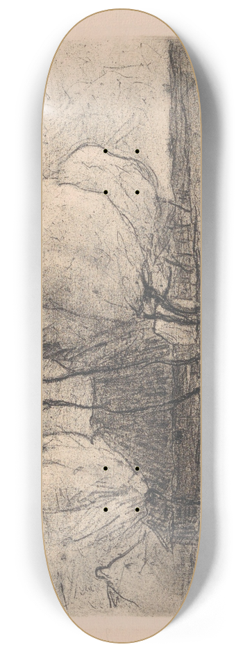 Frans Hens - Landscape with a Farm 8.25 inch art skate deck
