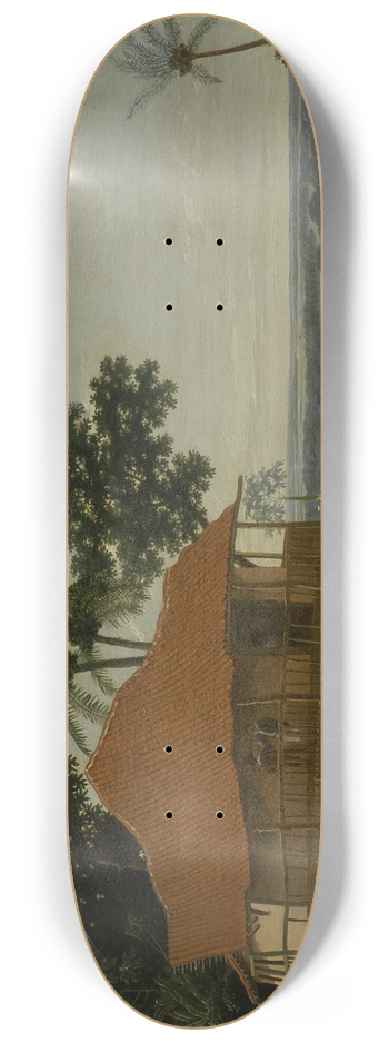Frans Post - Brazilian Landscape with a Workers House 8.25 inch art skate deck