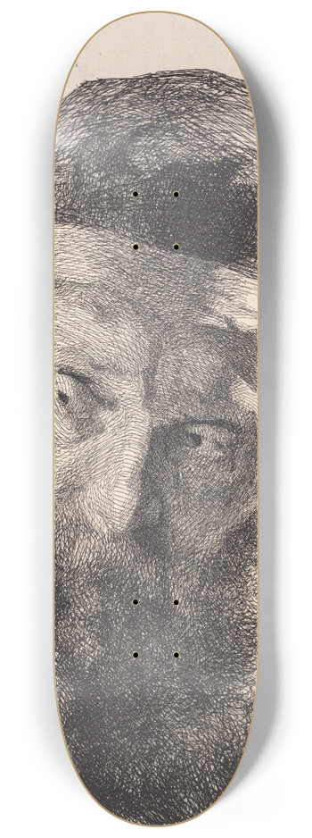 Frans Schwartz - Gammel skgget mand med sort kalot 8.25 inch art skate deck