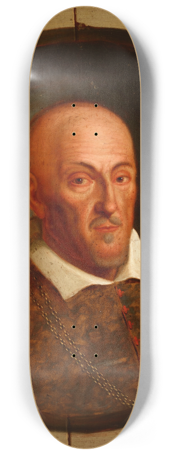 Friedrich Kloss - Portrait of Pawe Piasecki (1579 -1649) Janina Coat of Arts, Bishop of Kamyaniets and Przemyl 8.25 inch art skate deck