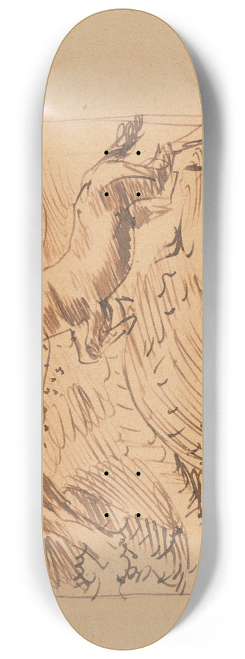 Franz Marc - Springende Pferde, Kompositionsentwurf 8.25 inch art skate deck